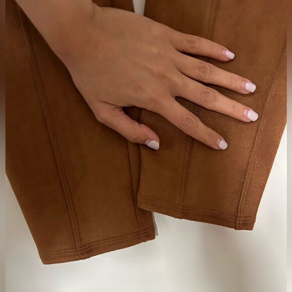 Spanx Faux Suede Leggings in Caramel - Picture 9 of 11